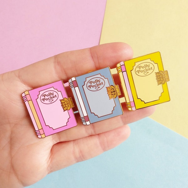POLLY POCKET Tale BOOK - Polly Pocket hard enamel pin pin pink, yellow, blue or pack of 3