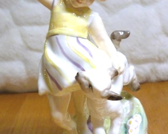 Royal Worcester April Figurine, vintage, Spring, lamb, 16 cm