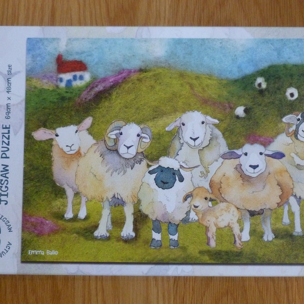 Emma Ball Jigsaws, 1000 piece jigsaws, Sheep in Sweaters, Woolly Puffins, Seathrift Puffins, Alpacas and Friends, made in UK