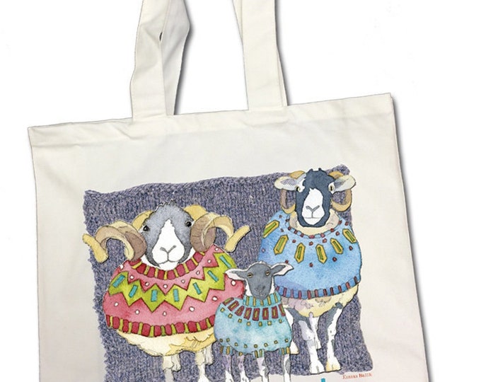 Knitters Project Bag, by Emma Ball, Sheep in Sweaters, storage, knitting, craft, canvas, cotton, shoulder
