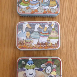 Lata de almacenamiento de Emma Ball, mini lata con bisagras, almacenamiento para tejedores y artesanos, para agujas, botones, marcadores de puntos, alfileres de cable...