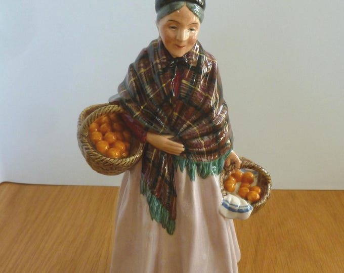 Royal Doulton The Orange Lady Figurine, Vintage, 1950's, Scotland, HN1759, tartan, handpainted, charming collectable, 22 cm tall