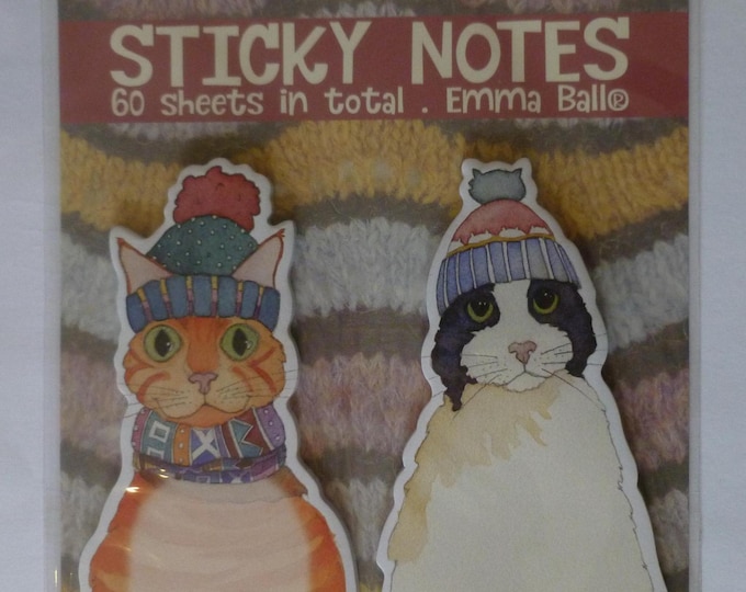 Sticky Notes by Emma Ball, 60 sheets, 2 designs, Puffins, Happy Sheep, Felted, Woolly Puffins, post-its, fun, reminders