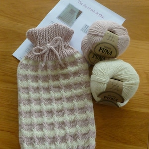 Knitting Pattern for hot water bottle cover, The Scottish Softie, PDF Digital Download, DK, a Wee Window Design