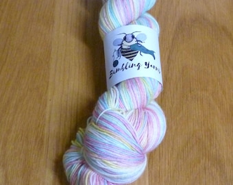Luxury Hand Dyed Yarn, pastels, Bumbling Yarns, 100g, 4ply/Fingering, sock, UK