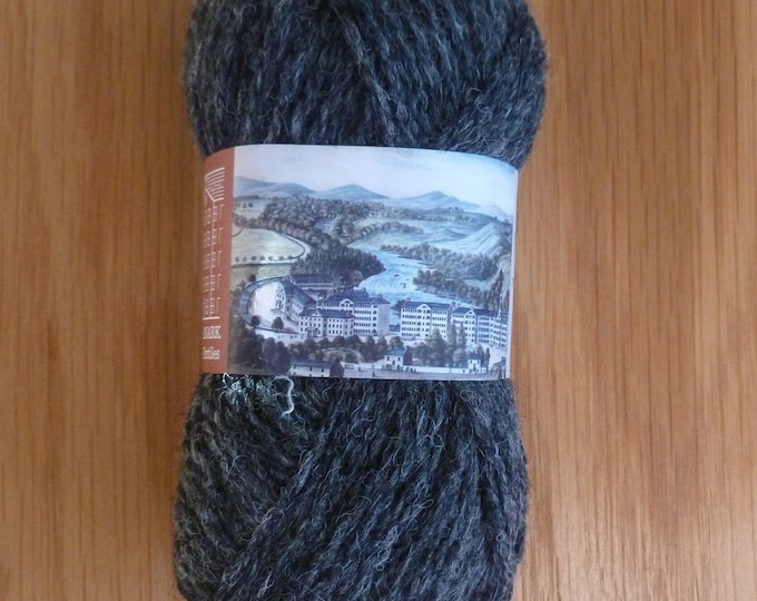 New Lanark Mills DK Wool, 50g, pure wool, tweed, spun in Scotland, 120 m, worsted, organic, great for hats, grey, blue, black, pink