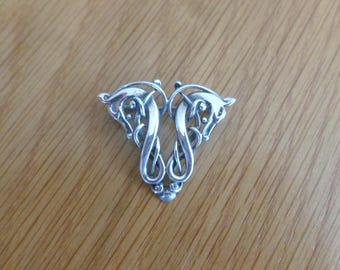 Ola Gorie Finnish Beast Silver Brooch, made in Orkney, viking