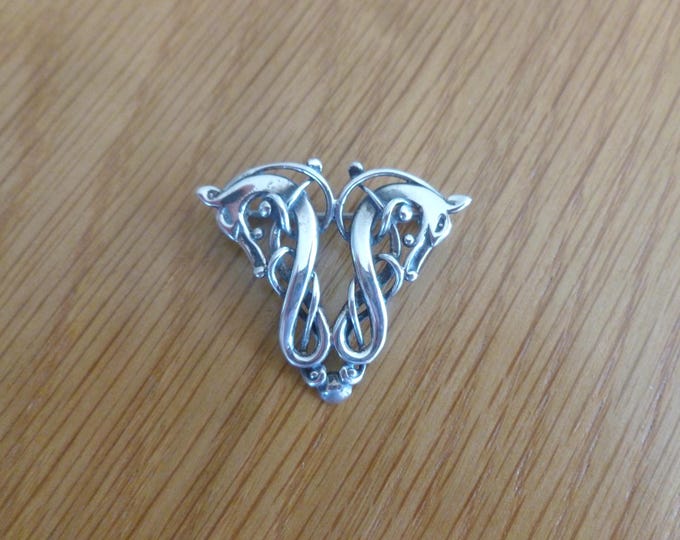Ola Gorie Finnish Beast Silver Brooch, made in Orkney, viking
