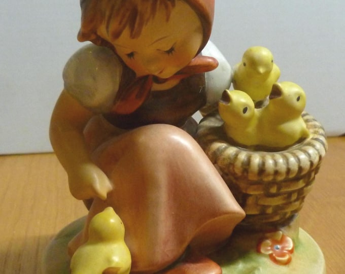 Vintage Girl with Chicks Hummel Figurine, TMK3