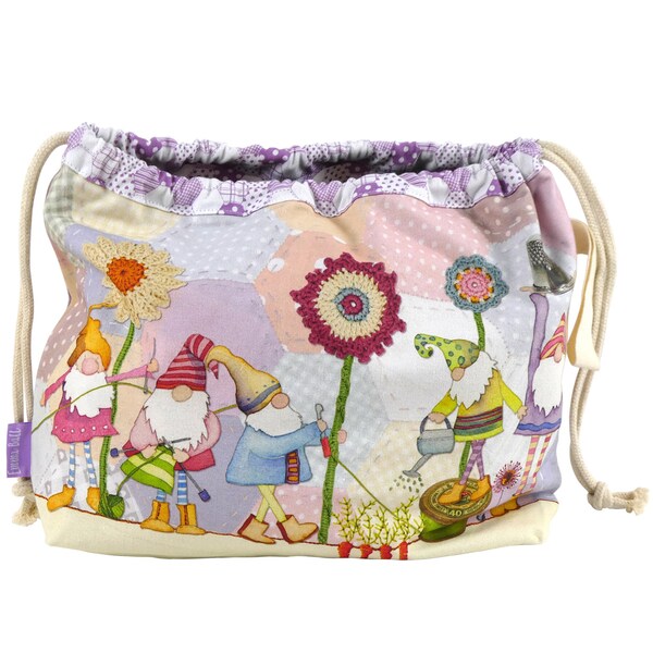 Knitters Project Bags, par Emma Ball, sac avec cordon de serrage, modèles variés, pour tricoteurs, artisans, coton, cadeau, Royaume-Uni, boucle pour accrocher le sac