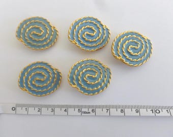 Vintage buttons, various sizes and designs, metallic