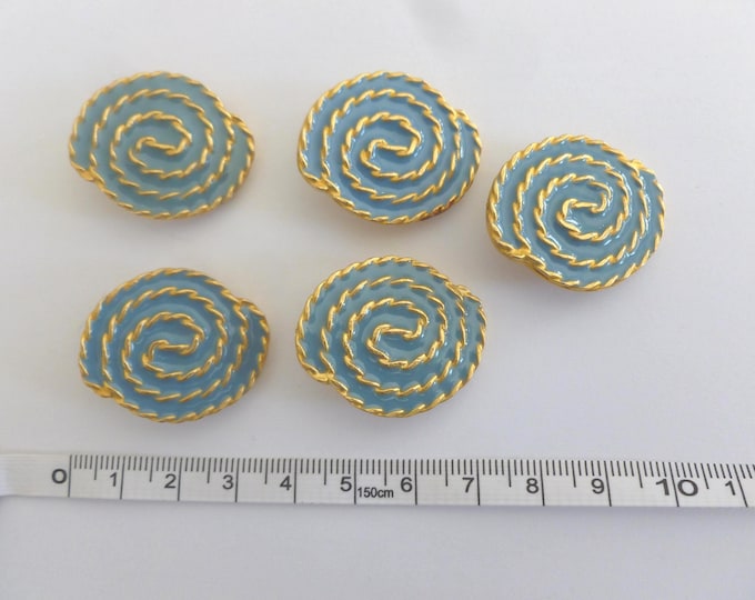 Vintage buttons, various sizes and designs, metallic