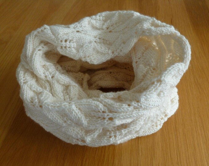 Handknitted Cowl, in Debbie Bliss Baby Cashmerino, soft and warm, made in Scotland