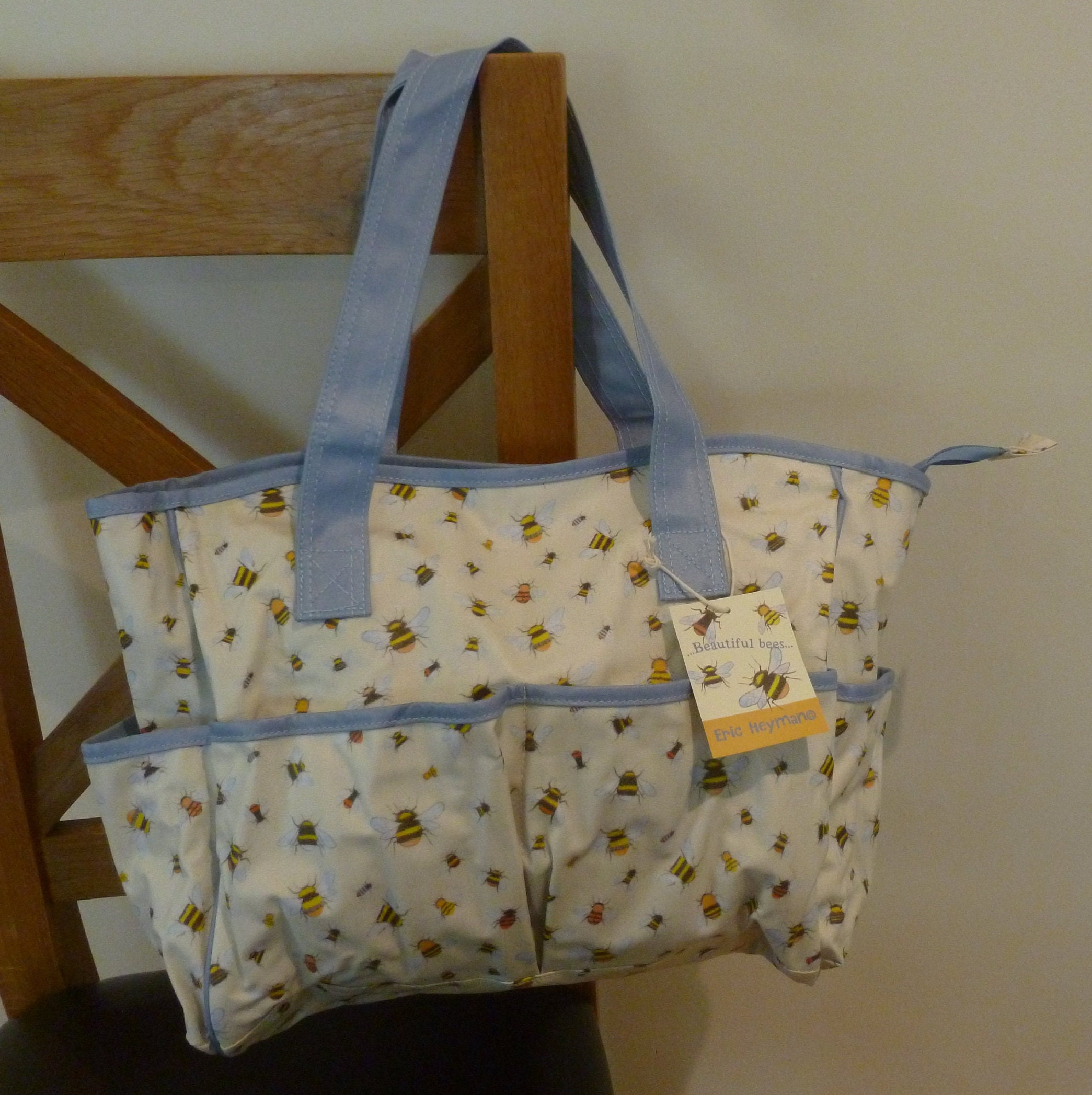 Craft & Knitting Bag 'Bees' Design by Emma Ball PVC Lots of Pockets