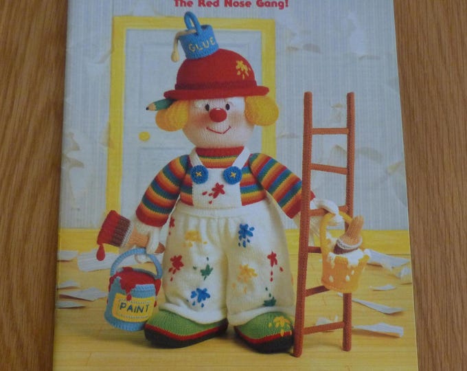 Knitted Clowns by Jean Greenhowe, knitting pattern booklet, DK, vintage, toys, clowns, Scotland, patterns