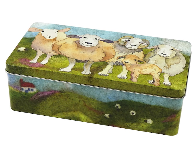 Storage Tins by Emma Ball, large, knitters and crafters, for needles, buttons, stitch markers, cable pins....various designs