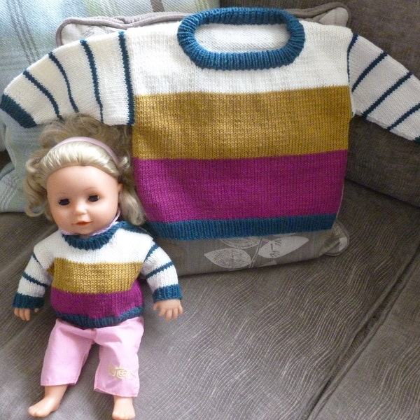 Knitting pattern for children's sweater, Suzie's Sweater, 0-36 months, PDF,  Digital download, Wee Window design, baby, child, colourful, DK