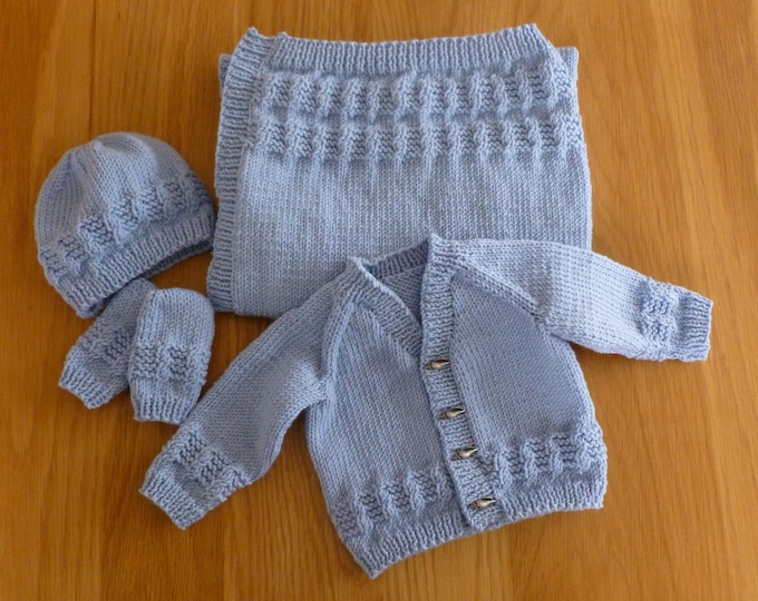 Scapa Set, baby knitting pattern, PDF digital download