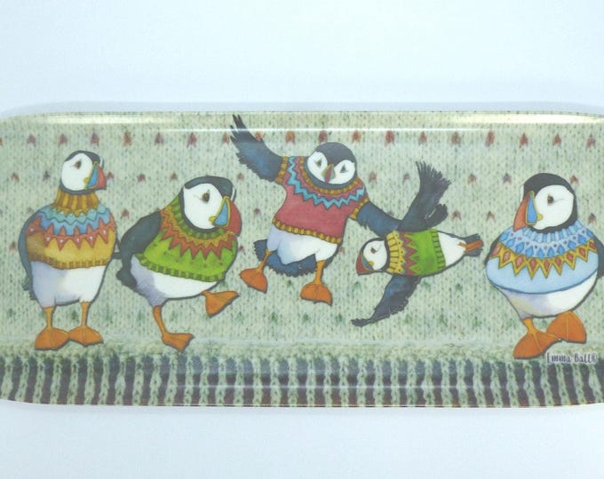 Emma Ball Sandwich Tray, Woolly Puffins, made in UK