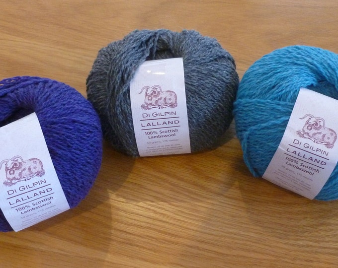 Di Gilpin Lalland, 50 g, 100% Scottish Lambswool, 175 mm, DK, made in Scotland, 716, 121, 607, wool, knitting,