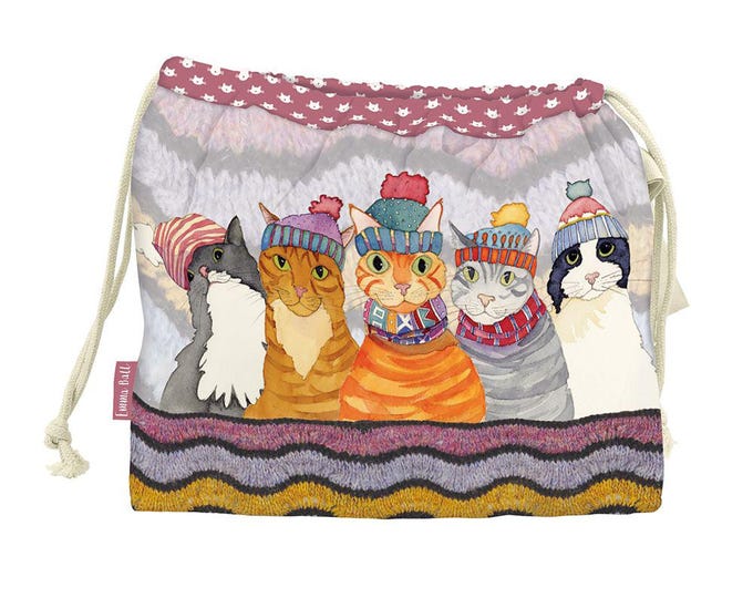 Drawstring Project Bags, by Emma Ball, lined cotton, various designs