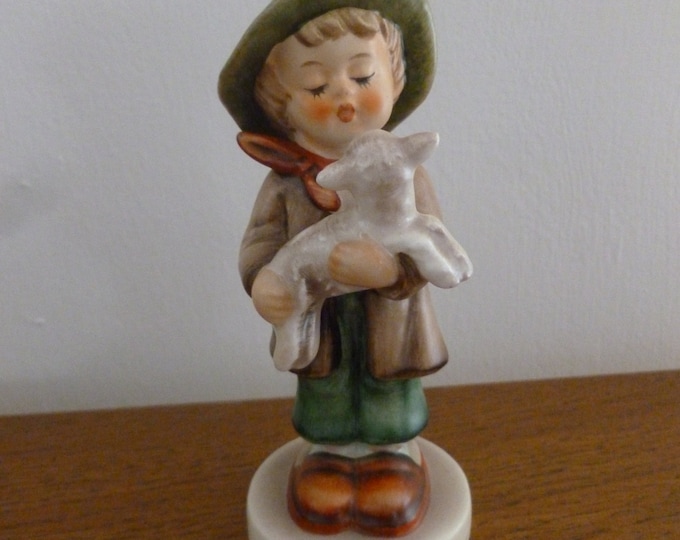 Hummel Goebels The Lost Sheep Figurine, 1960's, 5.5", 11 cm, excellent condition, porcelain, boy, sheep, collectable, vintage figurine