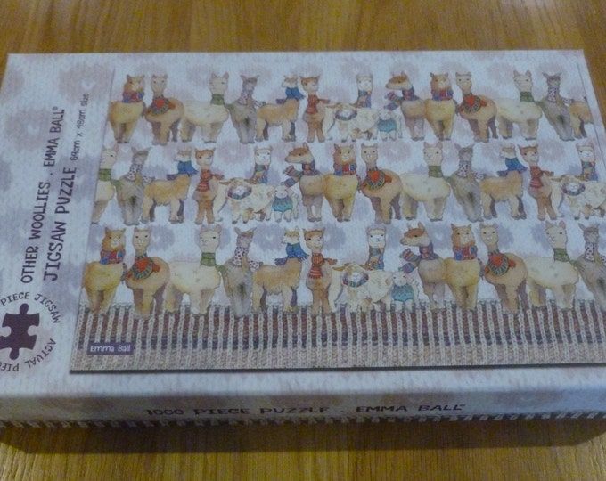 Emma Ball Jigsaws, 1000 piece jigsaws, Felted Sheep, Sheep in Sweaters, Woolly Puffins, Seathrift Puffins, Alpacas and Friends, made in UK