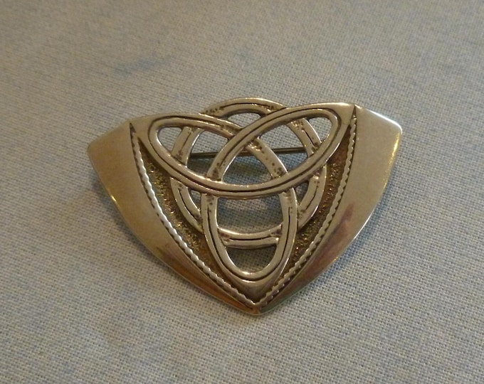 Ola Gorie Silver Brooch, vintage, stamped, Celtic, 1980's, collectable, knotwork, made in Scotland, Orkney
