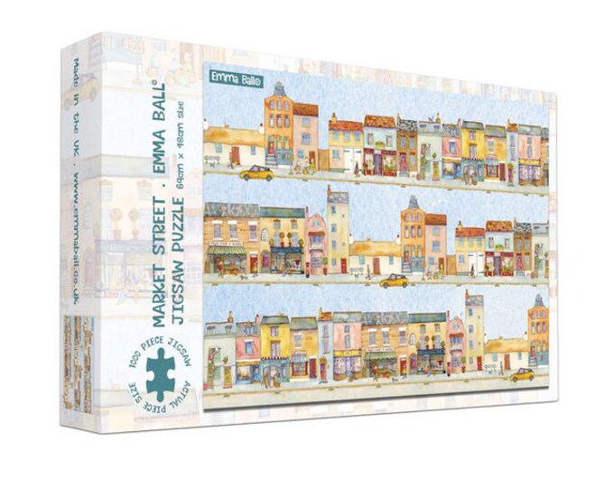 Emma Ball Jigsaws, 1000 pc, Sheep, Puffins, Alpacas, Market Place, made in UK