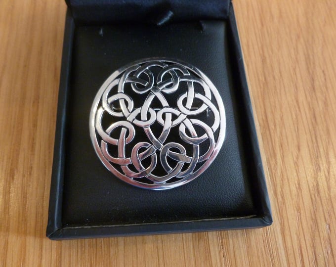 Celtic Knot Silver Brooch, vintage, 4 cm, 925