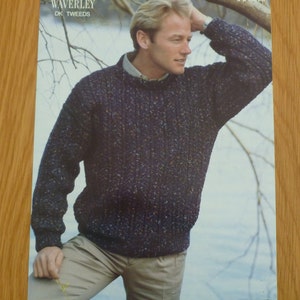 Vintage Knitting Pattern, Men&#39;s Sweater, Patons 3566, DK, easy knit, 34 - 44 in, physical copy