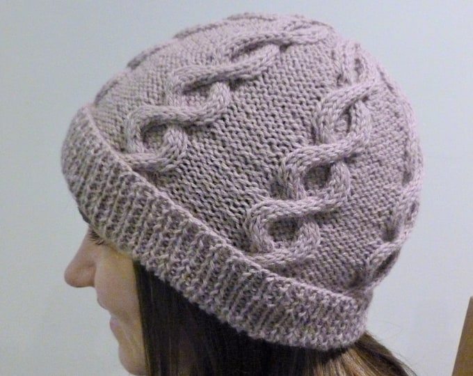 Mourne Trassey Twist, knitting pattern, PDF, digital download, DK, hat, with cables, alpaca, printable pattern, Wee Window design, Scotland