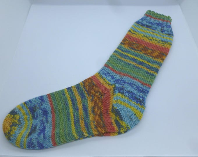 Handknitted Socks, comfy, warm, machine washable, handknit in Scotland, UK women's size 5/6, colourful