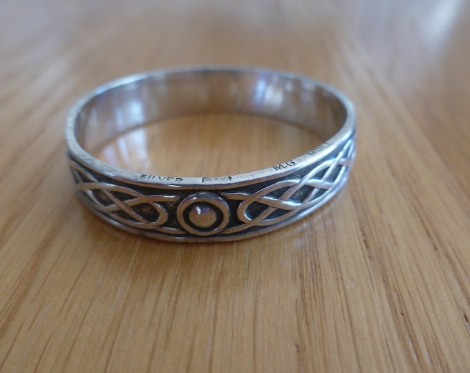 Silver Vintage Napkin Ring, Celtic, Isle of Mull, Scotland, 4.5 cm diameter, handcrafted