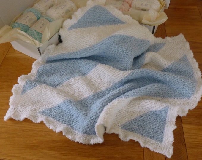 Knitting Pattern, PDF, Jo-Jo's Baby Blanket, digital download, pattern, textured, soft, Sirdar Snuggly, easy pattern, 63 cm x 63 cm
