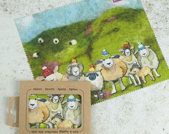 Emma Ball Lens Cloth,  microfibre, choice of designs, cleans screens, phone screens, glasses, lenses