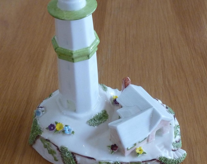 Beautiful Coalport Lighthouse, bone china ornament, The Lighthouse, made in England, collectable, great condition, 15.5 cm x 13 cm x 9 cm