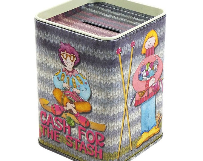 Square Money Tin, Woolly Puffins or Sheep in Sweaters by Emma Ball