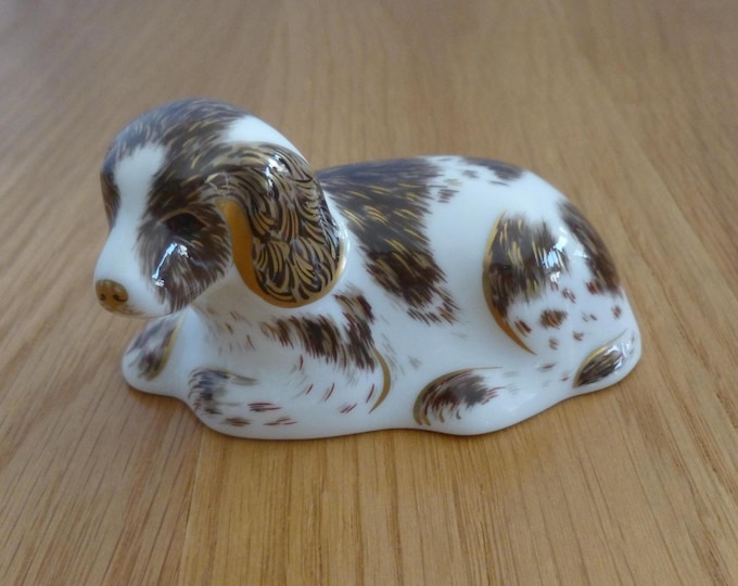 Scruff, Royal Crown Derby Collectors Guild Figurine, dog, gold stopper, handcrafted, 9 cm x 5 cm x 5 cm