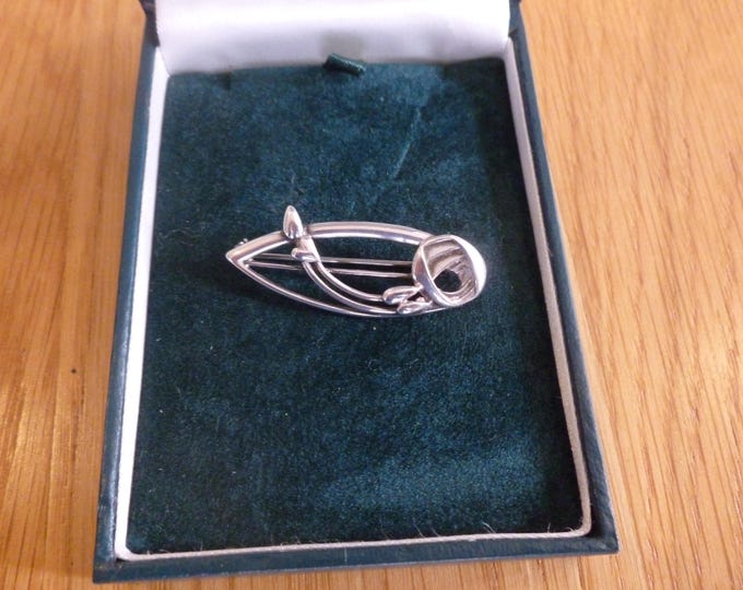 Ola Gorie Silver Brooch, vintage, Scottish, Orkney, 4.5 cm, art nouveau