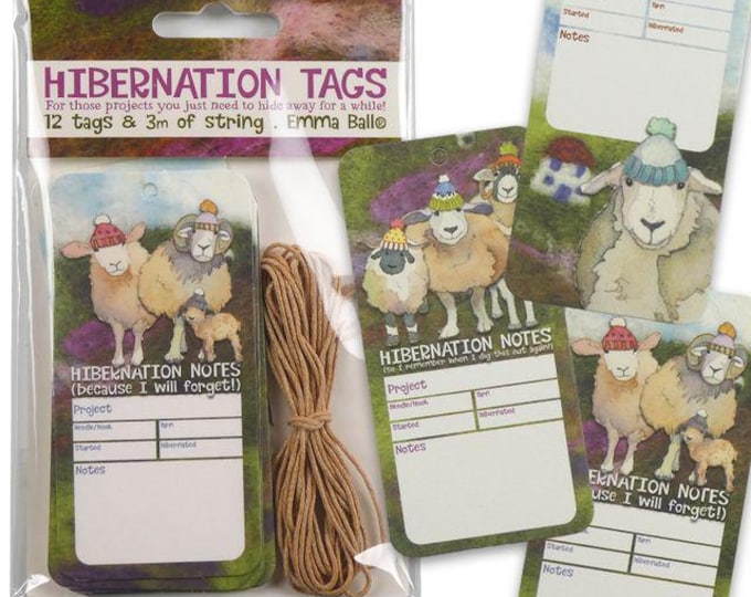Hibernation Tags, by Emma Ball, WIP, knitters, organiser