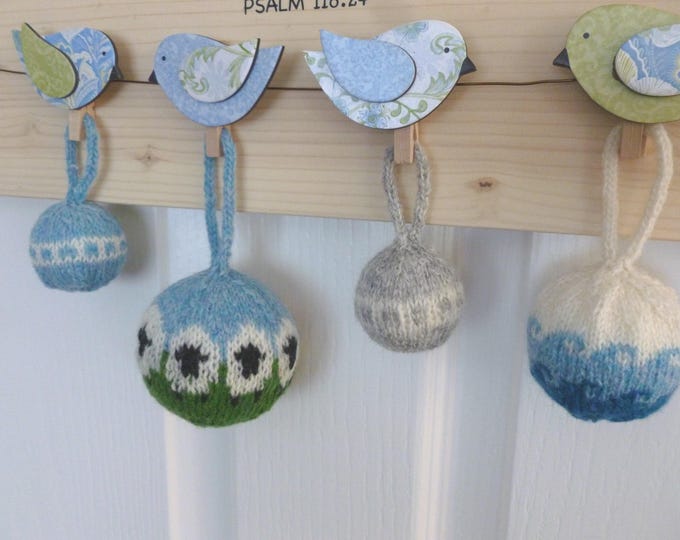 Knitting pattern, PDF, Digital Download, Baubilicious, Christmas, ornaments, patterns for 8 Christmas baubles designed in Scotland,