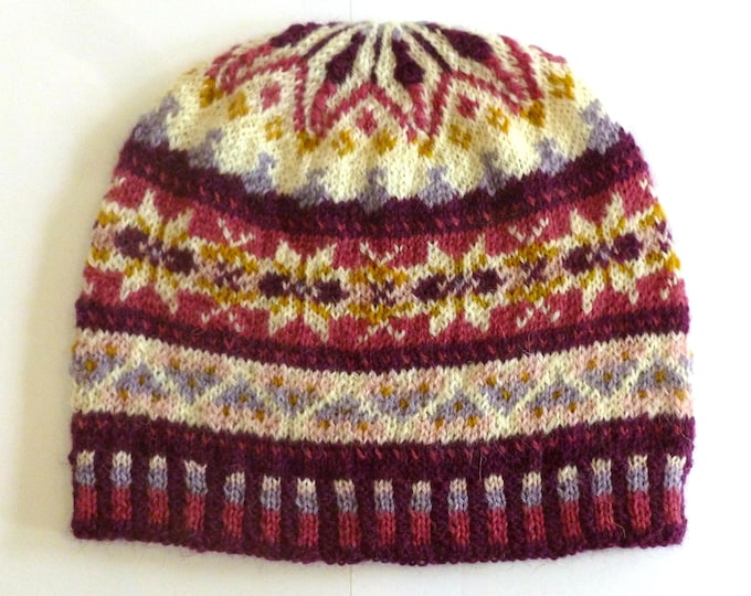 Highland Hat knitting pattern, digital download, PDF, printable, Fairisle, 4 ply, Scotland
