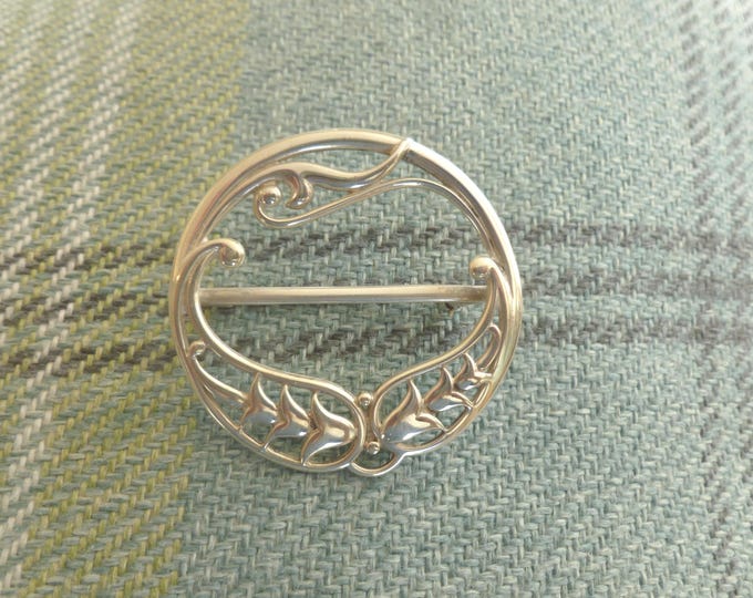 Ola Gorie Silver Scarf Pin Brooch, vintage, 1993, hallmarked, OMG, Orkney, Scotland