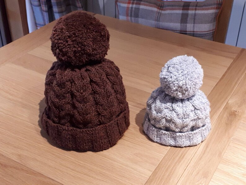 PDF KNITTING PATTERN Dunottar Bobble Hat Aran Digital Etsy UK