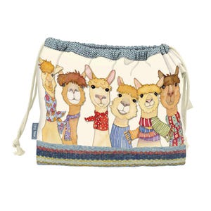 Knitters Project Bags, par Emma Ball, sac avec cordon de serrage, modèles variés, pour tricoteurs, artisans, coton, cadeau, Royaume-Uni, boucle pour accrocher le sac