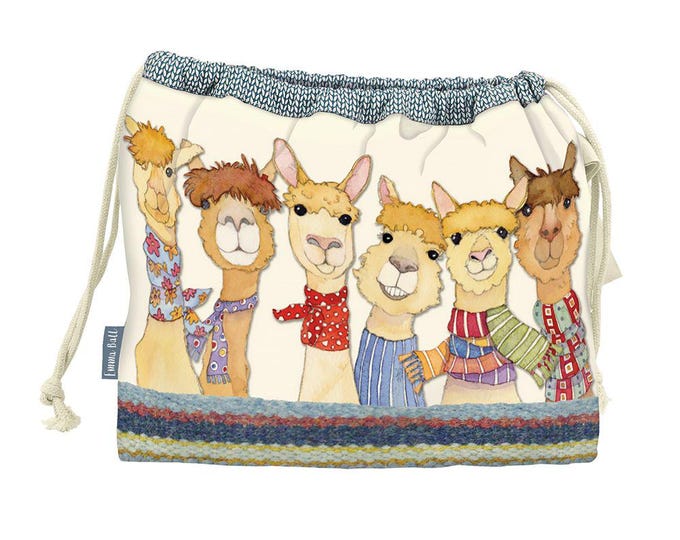 Drawstring Project Bags, by Emma Ball, lined cotton, various designs