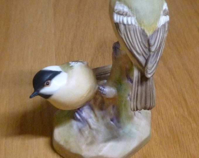 Royal Worcester Coal Tits, vintage, 3376, handpainted, UK