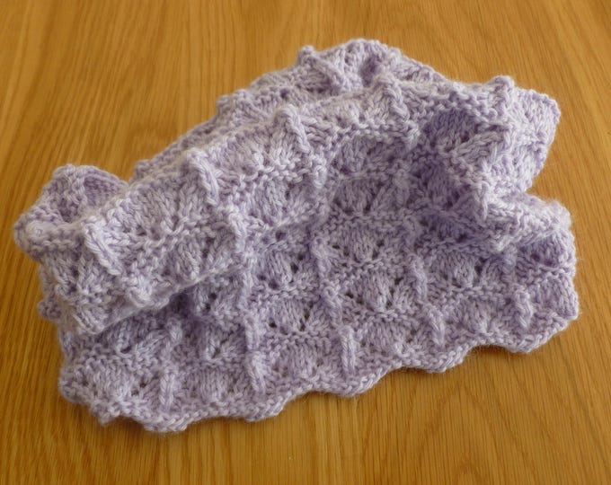 Soft Handknitted Cowl, light purple, in super soft baby alpaca yarn, made in Scotland, A Wee Window Design, woman's, gift, hypoallergenic