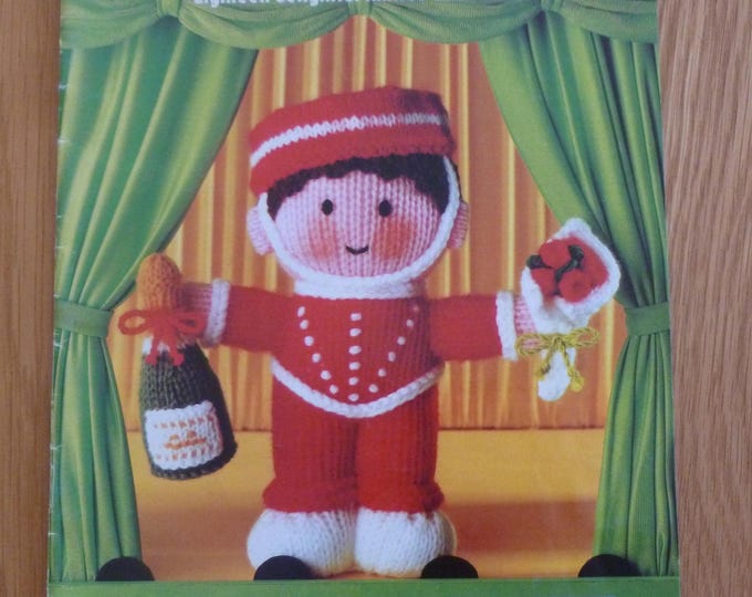Jean Greenhowe's Little Gift Dolls, vintage knitting patterns, 1980's, DK